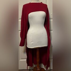 Fashion to Figure size 2 Elegant Red Women's long coverup Sweater
